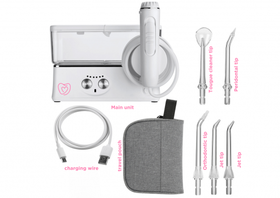 AWRAL WATER FLOSSER PRO COMPACT | CORDLESS| WITH TRAVEL CASE | 12+ 6 MONTHS WARRANTY| PORTABLE & RECHARGEABLE | WF PRO WITH 6 TIPS | 6 PRESSURE SETTINGS